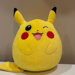 Yellow Winking Pokémon Pikachu Plush Squishmallow Toy